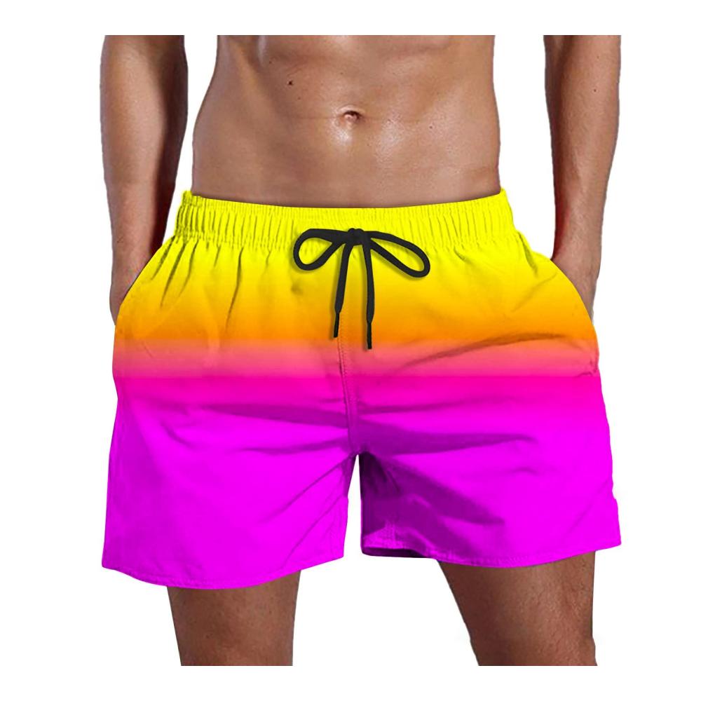 Badehose Herren Schnelltrocknende Boardshorts mit modischem Farbverlauf - Bequeme Strandhose für den Herren