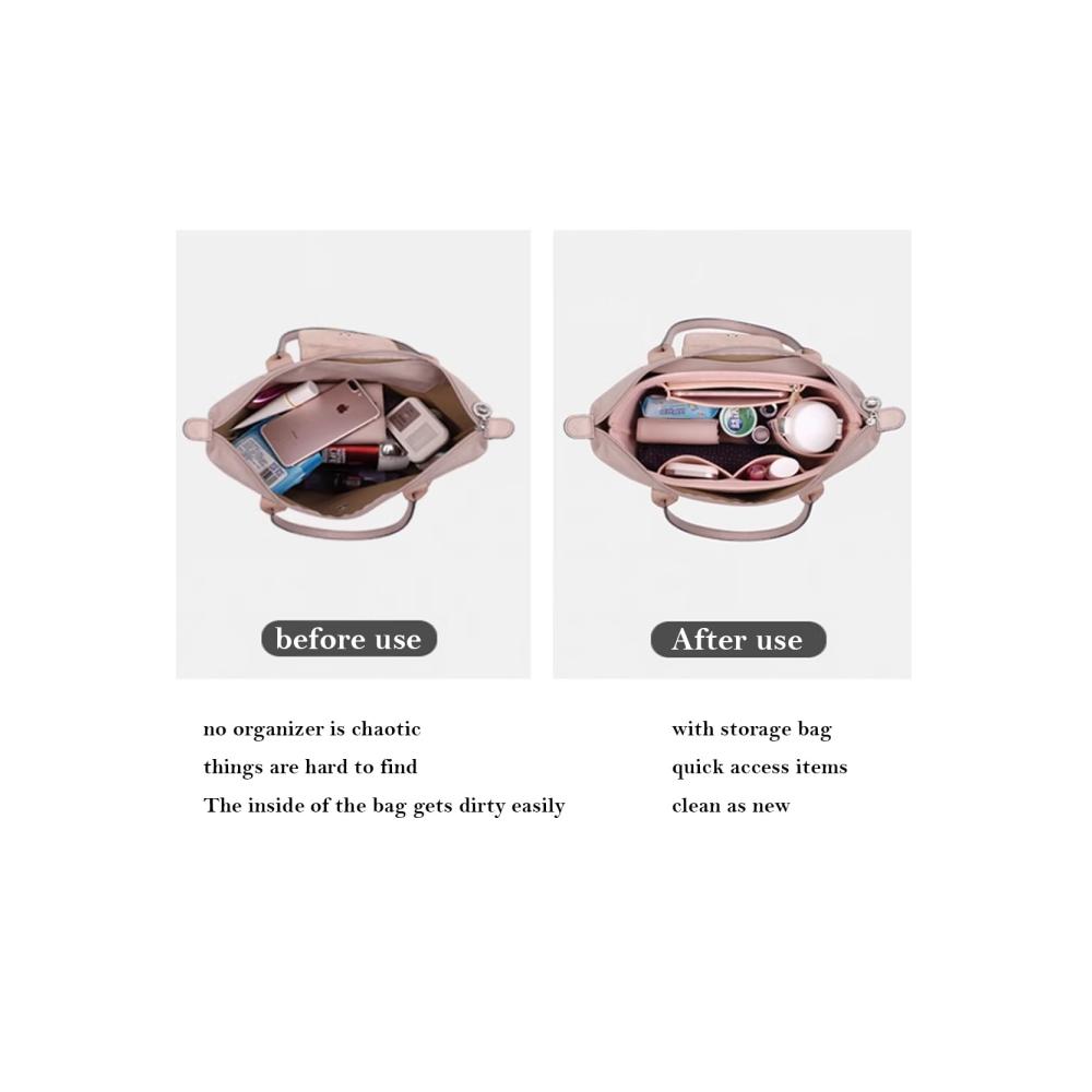 Taschenorganizer für Longchamp Le Pliage Neo Umhängetasche - Geldbörsen-Einsatz-Organizer in Beige (M) von D.DUO