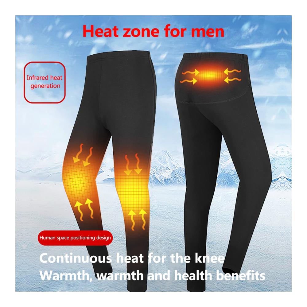 Damen Elektrisch Beheizbare Unterhose - Kabellose Wärme für kalte Tage USB Rechargeable Heated Underwear in Rot 2XL 3-Zonen Kohlefaserheizung