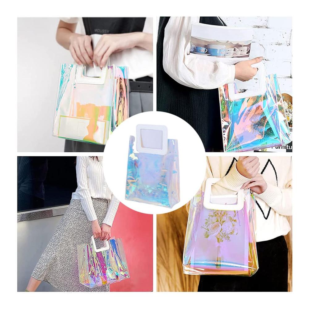 Klarer PVC Waschbeutel mit Ledergriff - Transparente Kulturtasche für Reisen Date und Fitnessstudio