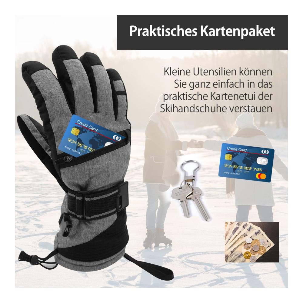 Thermo Touchscreen Winterhandschuhe für Herren & Damen | Wasserdicht & Winddicht für Skifahren Snowboarden Radfahren & Eisfischen