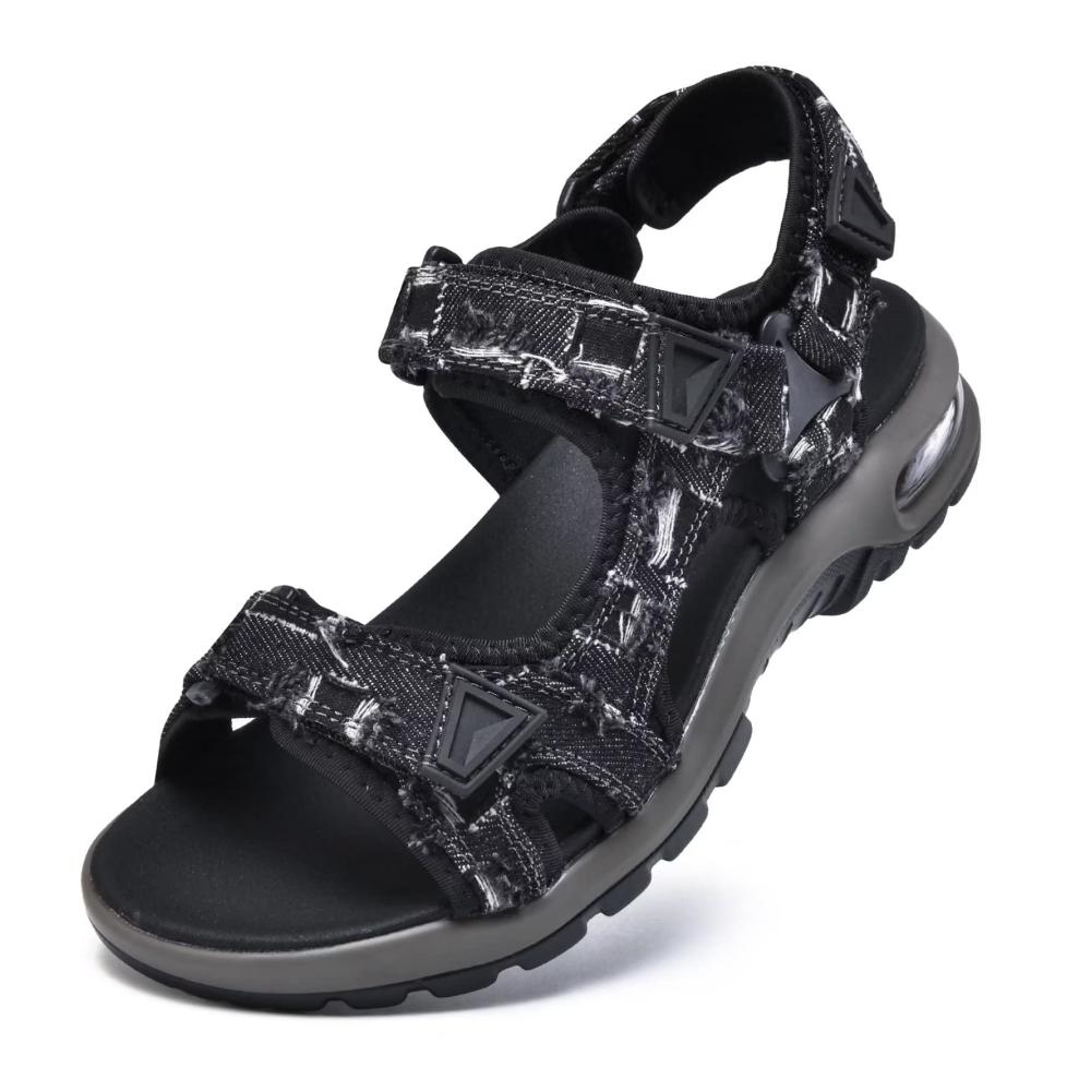 Hokieni Herren Trekkingsandalen Bequeme Outdoor-Sandalen mit Klettverschluss für Sommer Strand und Sport