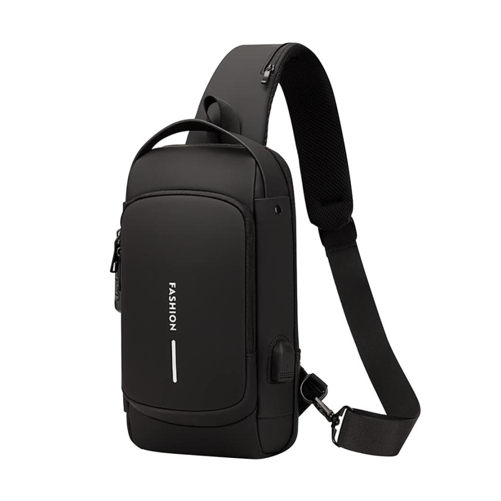 Herren Schultertasche mit Diebstahlschutz USB-Ladeanschluss und Passwortschutz - Wasserdichte Crossbody Umhängetasche für Geschäft und Freizeit