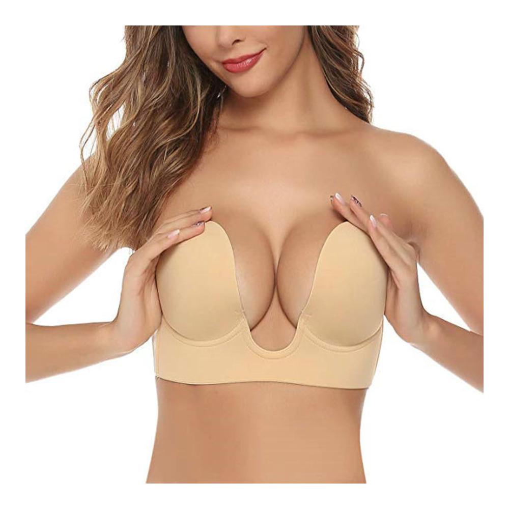 Silikon-Klebe-BH für Damen - Trägerlos Rückenfrei Wiederverwendbar - Push-Up-Effekt für Abendkleider Brautkleider Badeanzüge