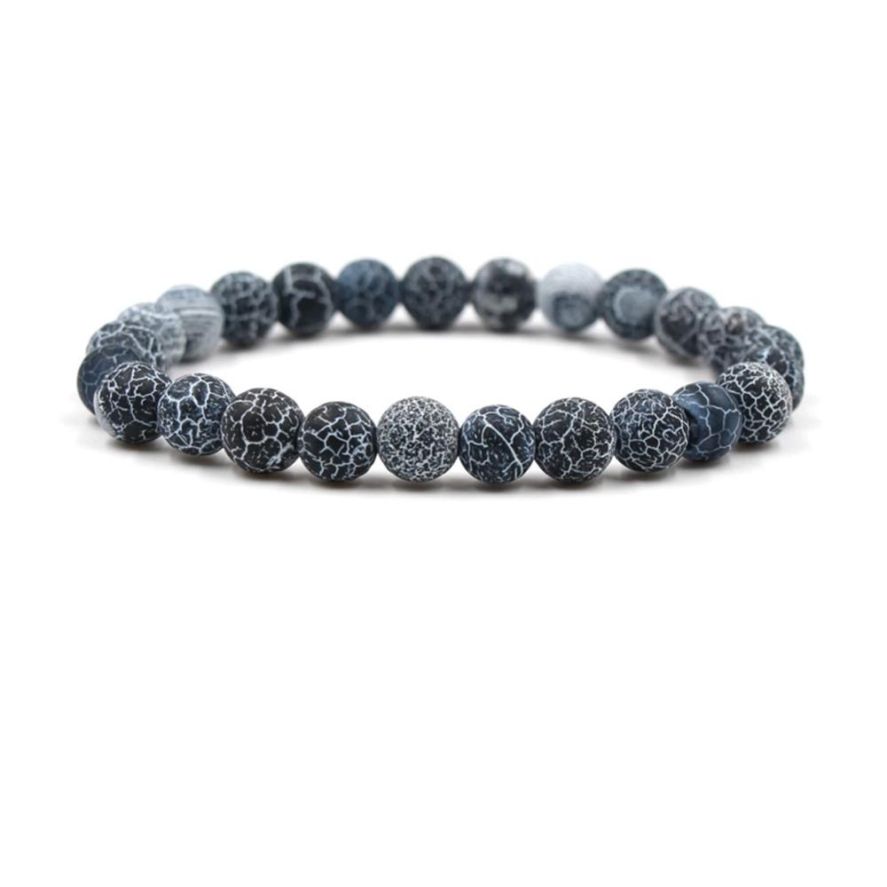 8mm Natürlicher Verwitterter Stein Perlenarmband - Damen Armband Chakra Herren Modeschmuck Geschenk