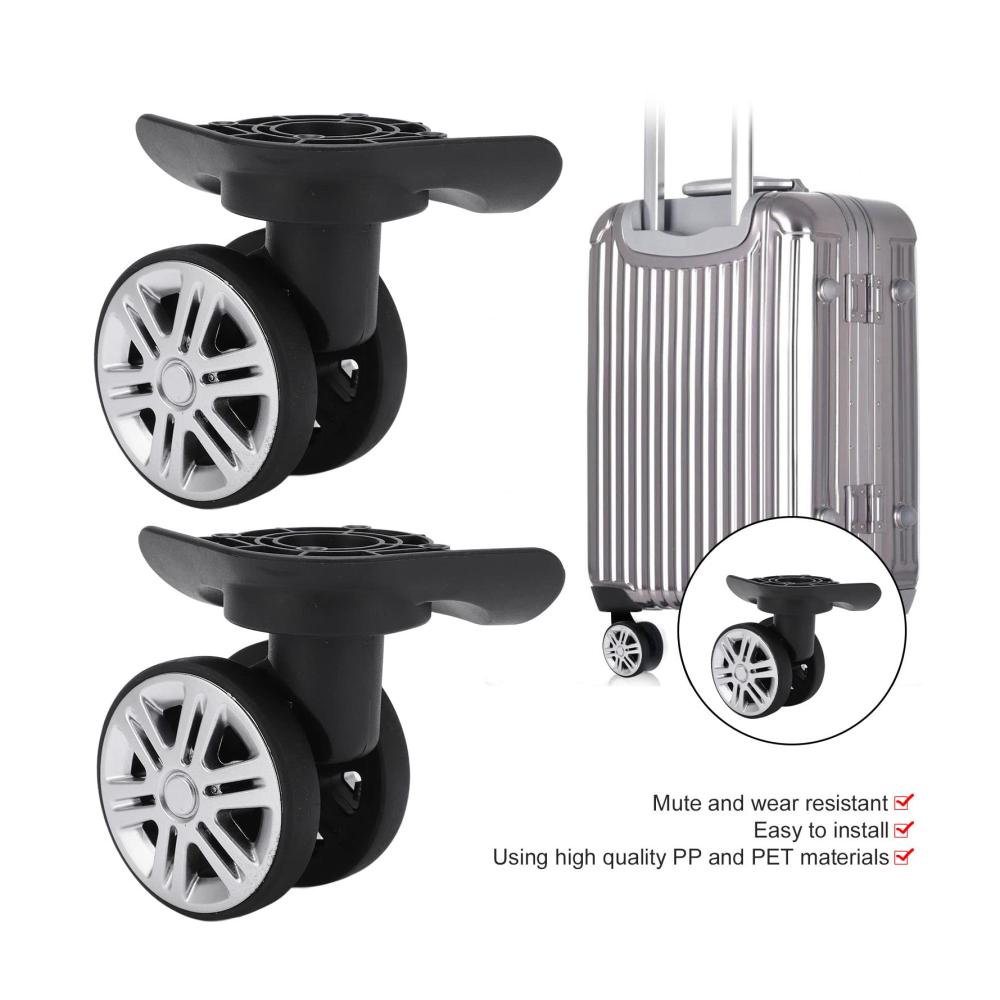 Gepäckrad Set 2 Stück langlebige Ersatzräder für Koffer & Trolleys - Universelle Kofferräder mit Drehfunktion Stummschaltrad und Schraube für einfache Reparatur