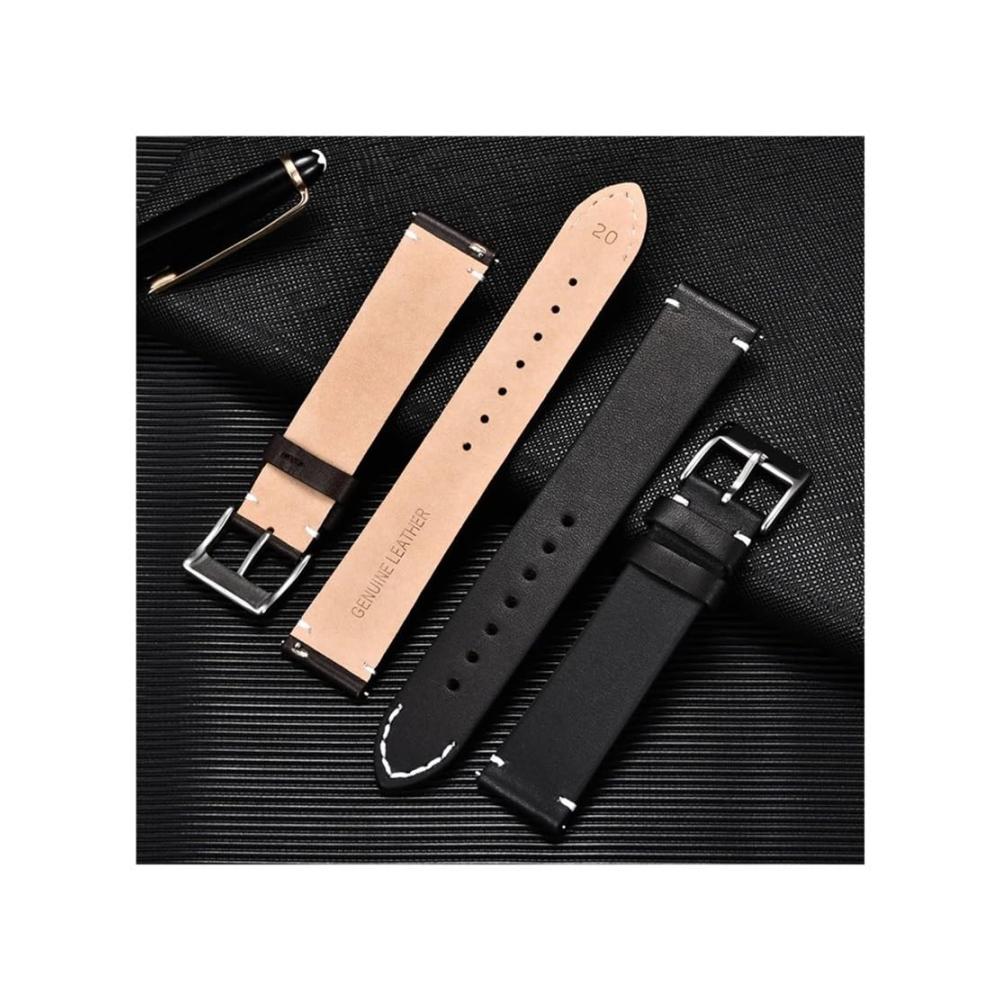 Schnellverschluss-Leder-Uhrenarmband | CasualStrap Weiches Mattes Uhrenarmband | 18mm 20mm 22mm 24mm | Premium Qualität für Eleganz und Komfort