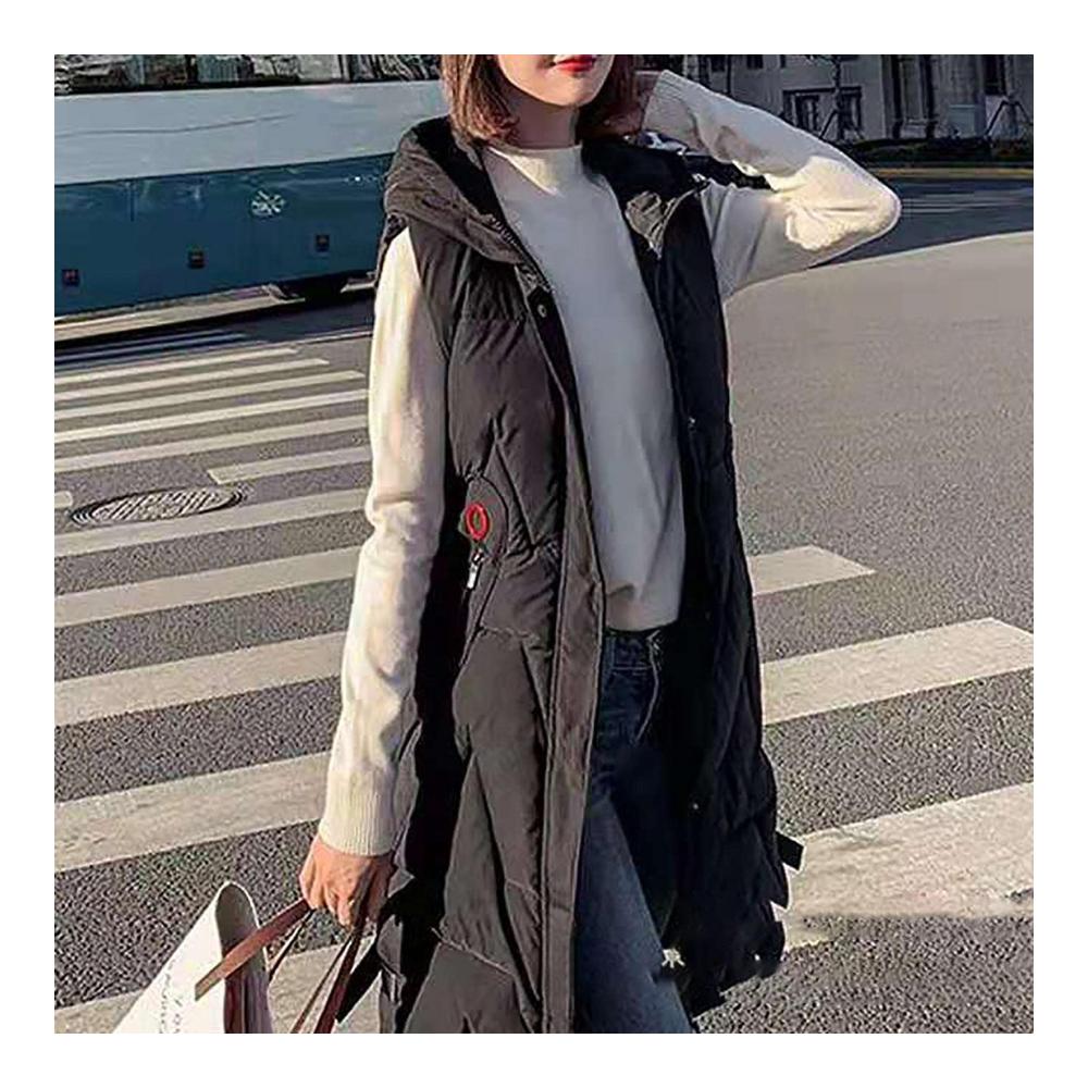 Rot Winterjacke Damen lang mit Daunenfüllung und Baumwollweste - Stilvoll warm und praktisch