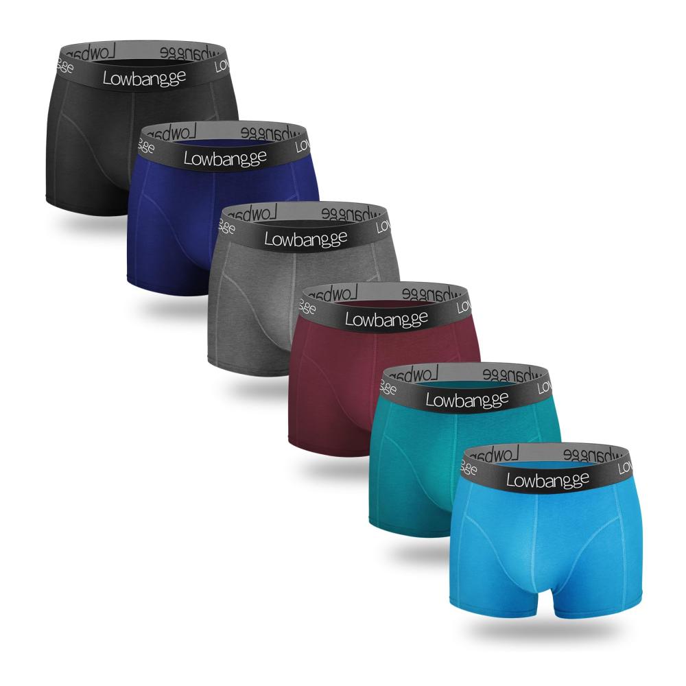 6er Pack Retroshorts Lowbangge Boxershorts für Herren - Baumwolle Unterwäsche in S-XXXL