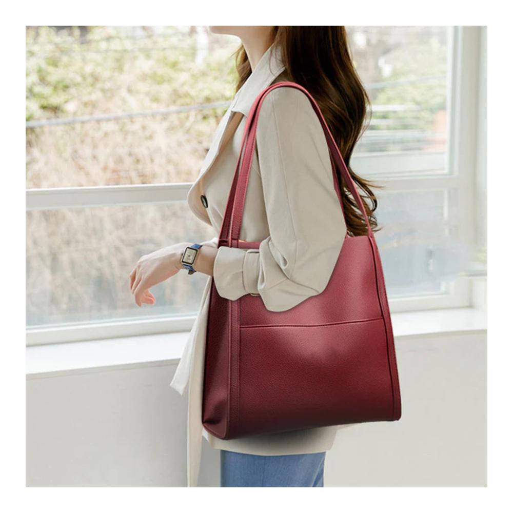 Leder Crossbody-Tasche – Großer Shopper mit viel Platz ideale Tote Bag für Arbeit Büro Reisen und mehr
