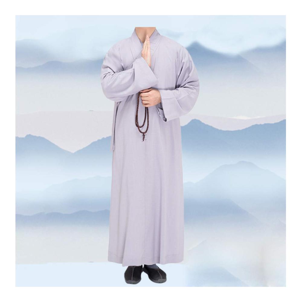Shaolin-Mönch Trainingsanzug - Kung-Fu-Buddhistenrobe in Weißgrau 41
