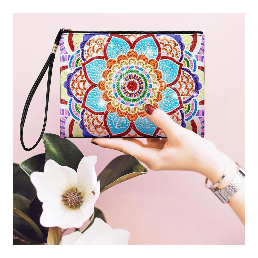 5D DIY Diamond Art Painting Clutch Set - 2 Stylish VIONNPPT Handbags with Chain Ideal Makeup & Travel Gift for Women and Girls