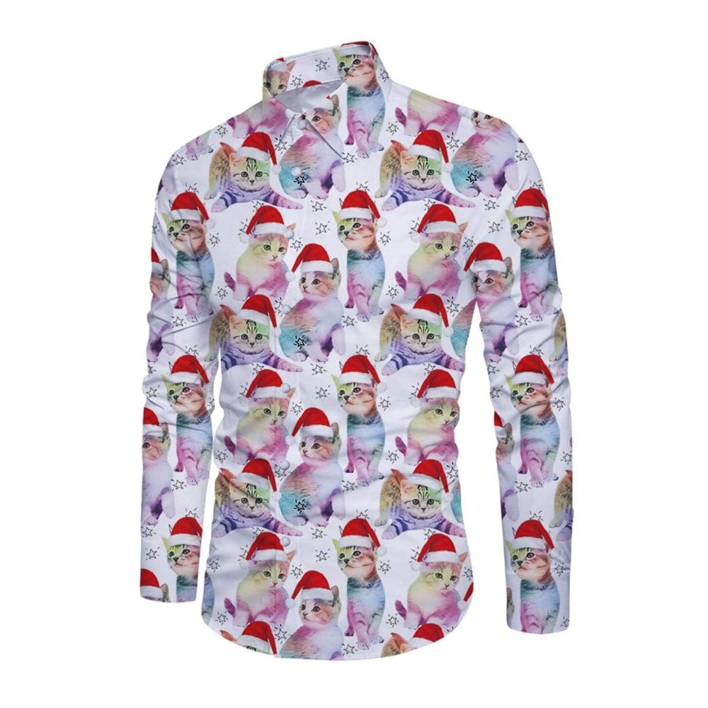 Herren Freizeithemd Button-Down Langarmshirts mit 3D-gedruckten Blumen- und Musterdesigns - Perfekt für Weihnachten und Halloween