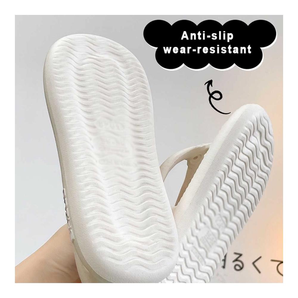 Sommerliche Zehentrenner Sandalen Damen | Unisex Strand Flip Flops mit Dicker Sohle | Rutschfeste Hausschuhe für Draußen und Bad | Schnell trocknende Paar Schuhe (42-43 Weiß