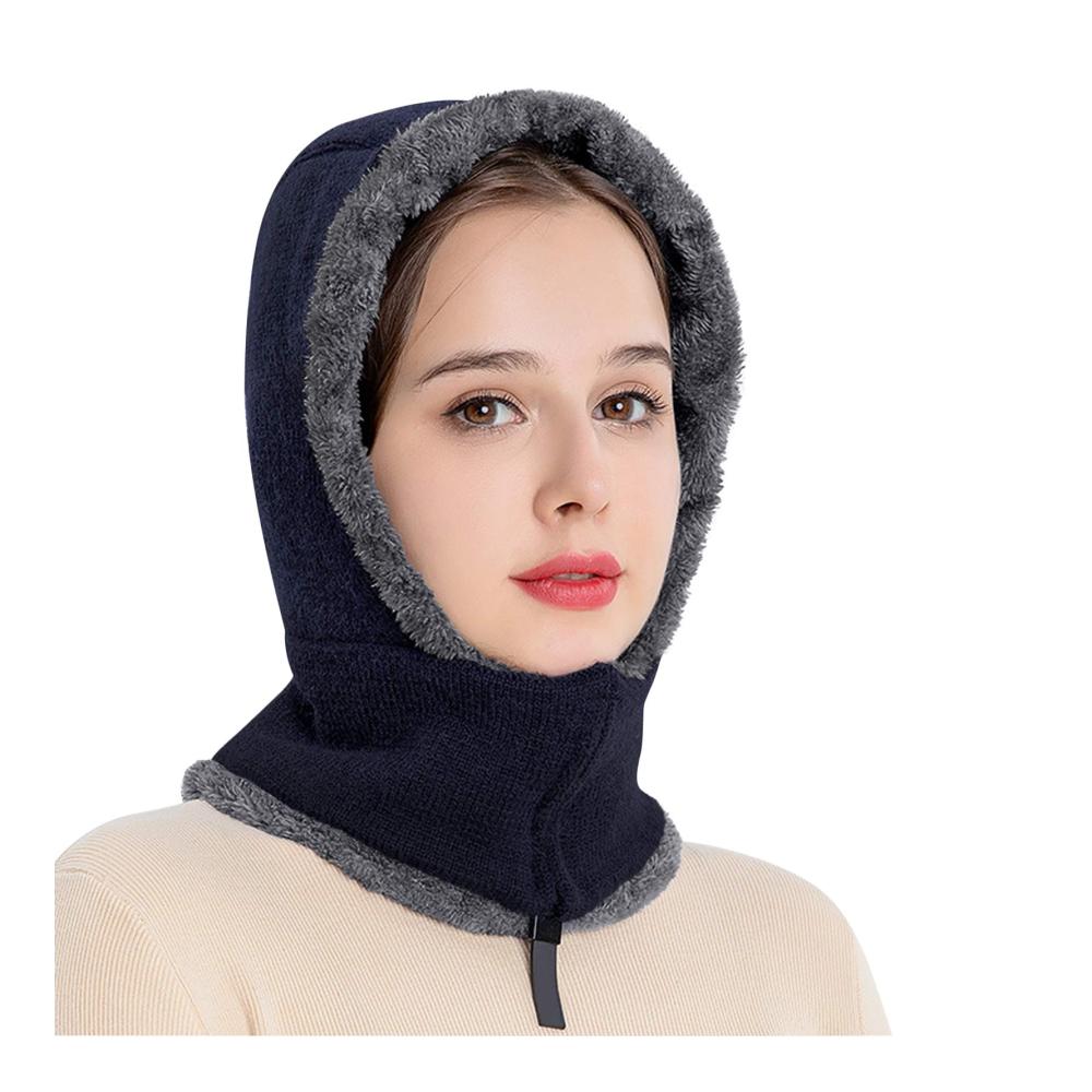 2-in-1 Strickmütze mit Balaclava für Herren und Damen - Winter Sturmhaube mit Gesichtsmaske Skimaske und Kapuze - Ideale Kopfbedeckung für Skifahren Radfahren und Motorradfahren