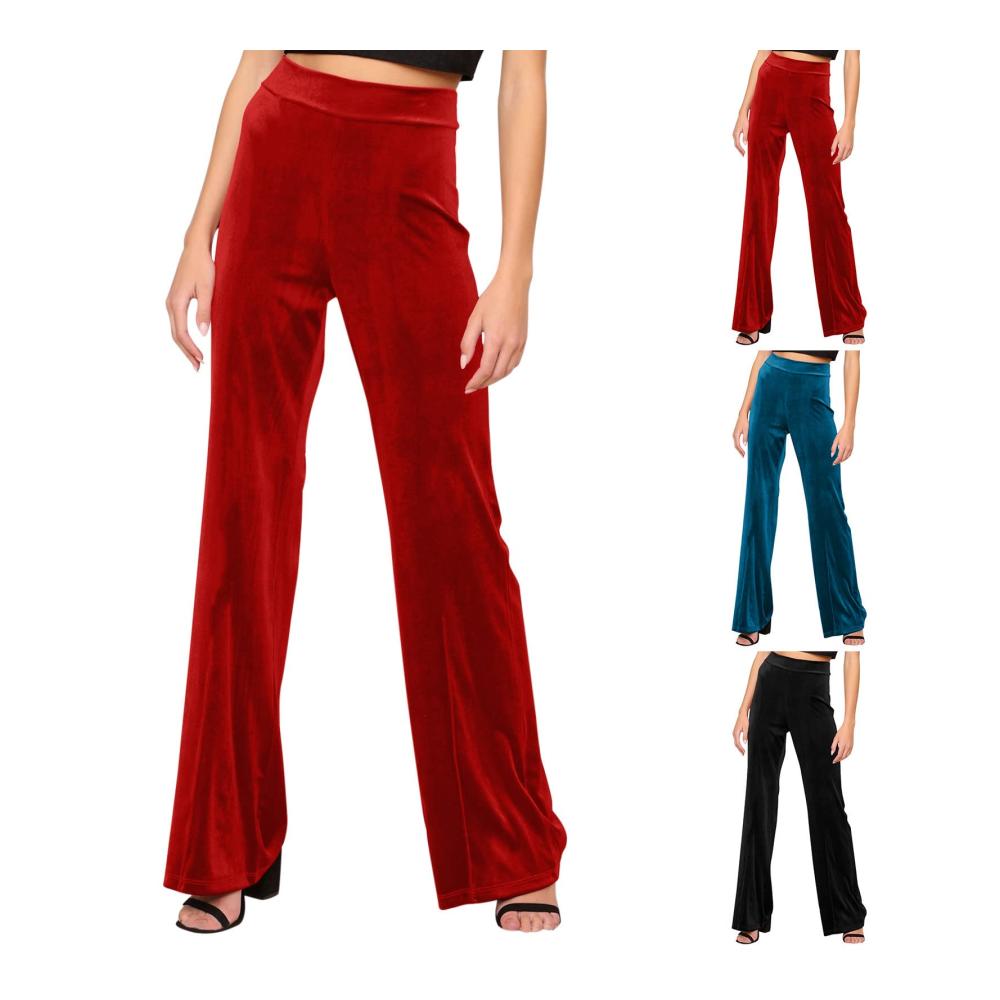 High-Waist Samthose für Damen Lockere Leggings mit weitem Bein - Stilvolle abnutzungsfeste Hose mit hoher Taille für vielseitigen Einsatz
