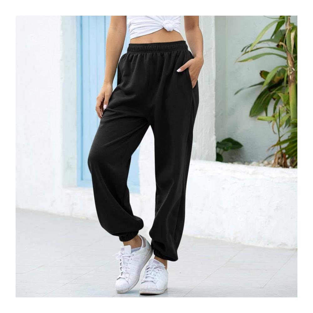 MoneRffi Damen Jogginghose – Sporthose Lang mit Taschen Loose Fit Hohe Taille Yoga Hosen Freizeithose Laufhosen aus Baumwolle