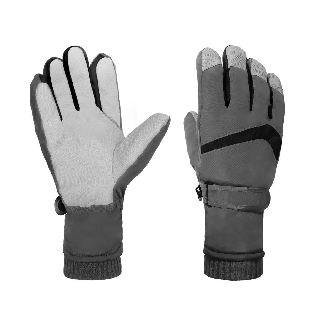 TINGJS Winterhandschuhe Winddichte Skihandschuhe für Wandern Radfahren & Motorradfahren in Grau
