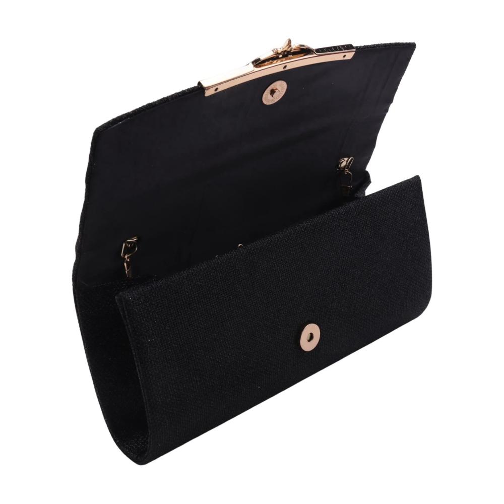 Damen Clutch Handtasche in Schwarz für Partys Hochzeiten und besondere Anlässe