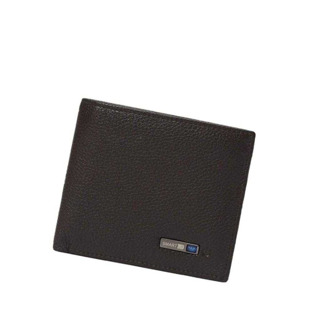 Intelligente Diebstahlsicherungsbrieftasche mit Bluetooth-Alarm GPS-Positionsaufzeichnung | Geldbörse Männer Karteninhaber Braun