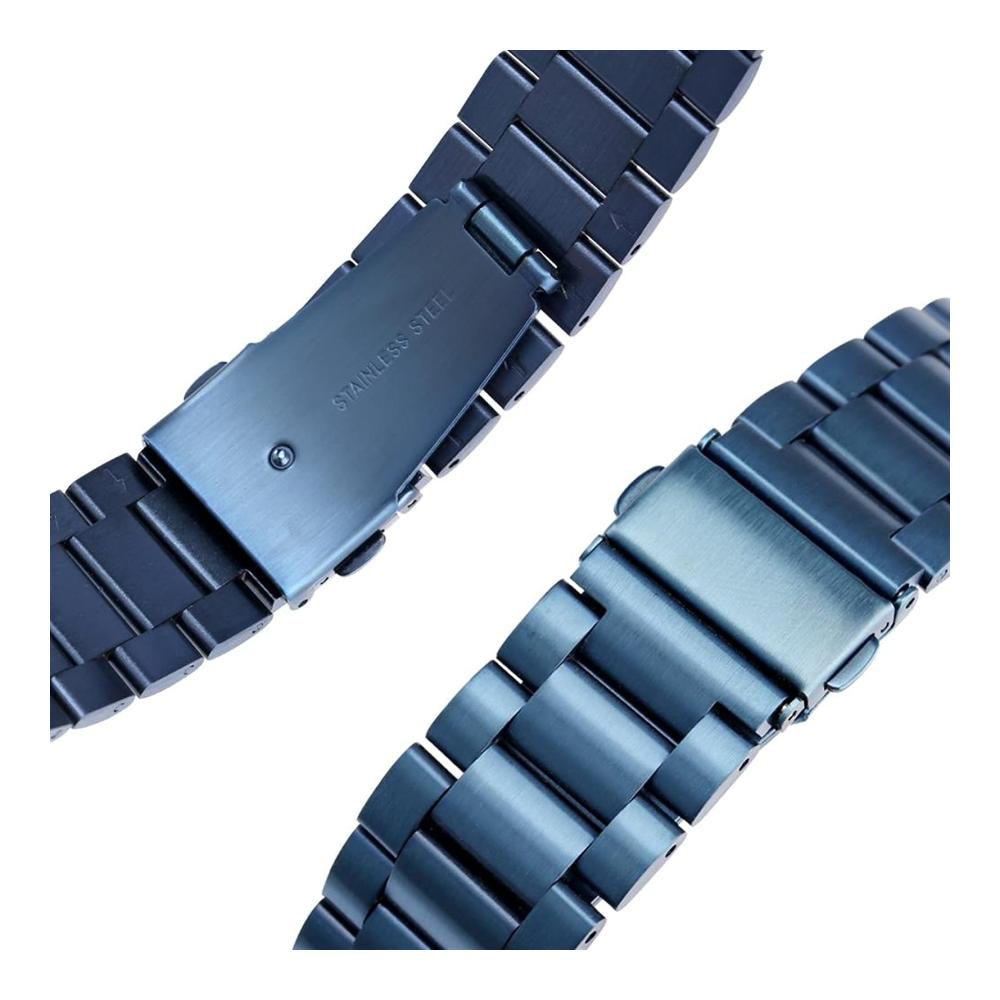 20/22mm Edelstahl Uhrenarmband in königlichem Blau - Sportliches Metallarmband Ersatz für Herren und Damen (Bandbreite 20mm