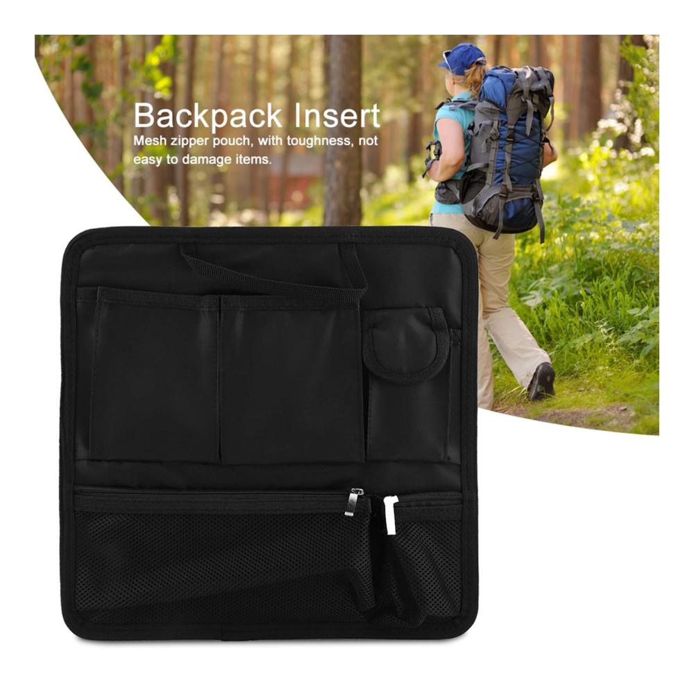 Taschenorganizer Rucksack-Einsatz Tragbarer Mini-Organizer mit Multi-Pockets Kleiner Taschenteiler für mehr Ordnung im schwarzen Rucksack