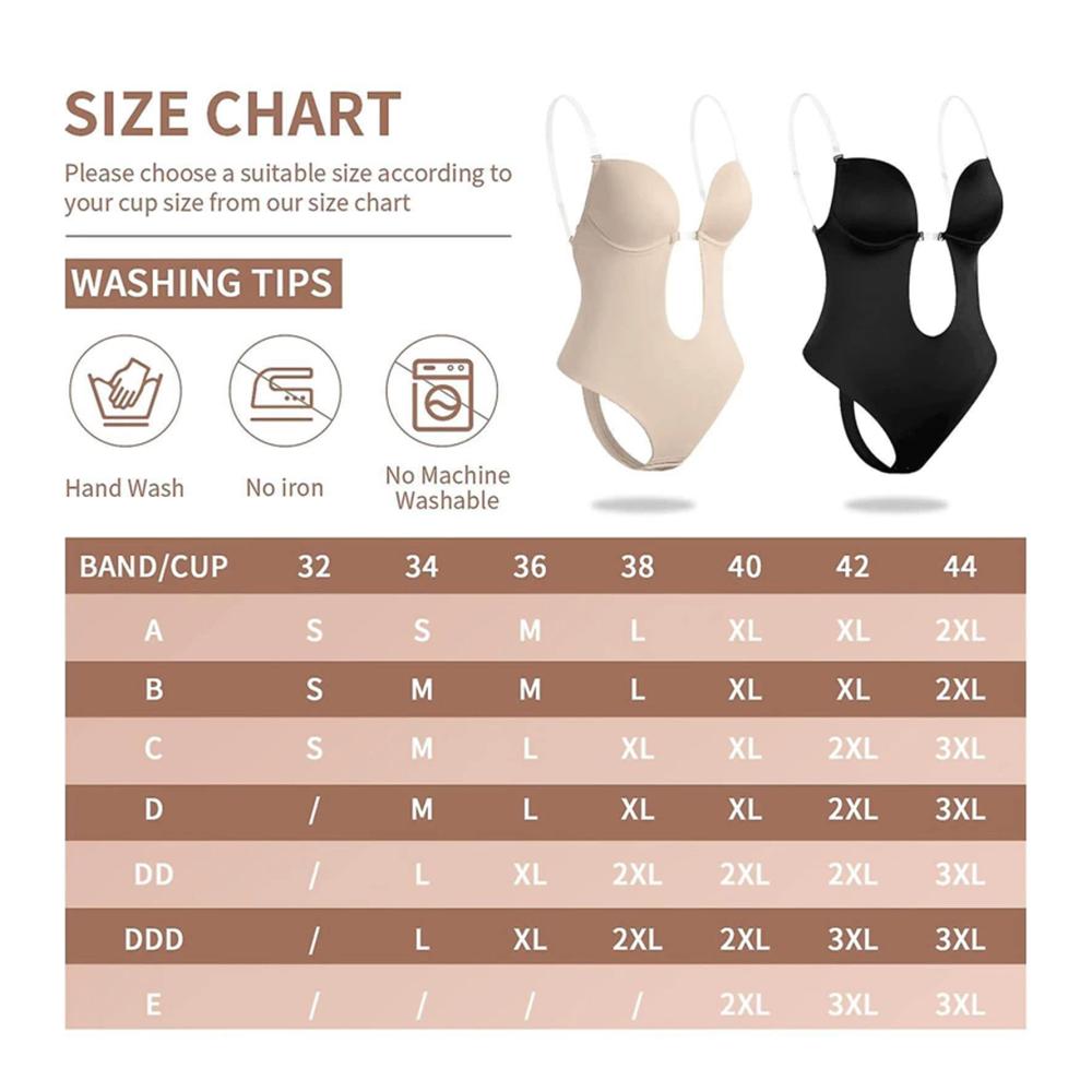 Bodys Shapewear Damen Figurformender Miederbody mit Bauchweg-Effekt Rückenfreier Body Verstellbare Träger Damen BH Tiefen RüCkenausschnitt Bodysuit - Sexy Korsett für einen sinnlichen Look