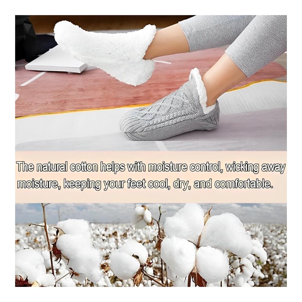 Rutschfeste Thermosocken mit V-Mund für Damen - Gemütliche Schlupfsocken für Zuhause Schlafzimmer & Schlafsaal