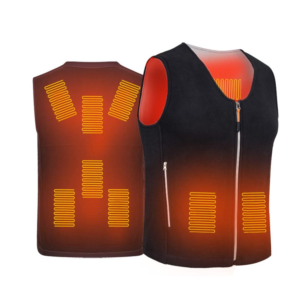 Beheizte Weste mit USB-Heizung für Damen und Herren - Elektrische Heizweste mit 3 einstellbaren Temperaturen 8 Heizbereichen Beheizter Fleecejacke für Winterwärme - Outdoor und täglicher Komfort