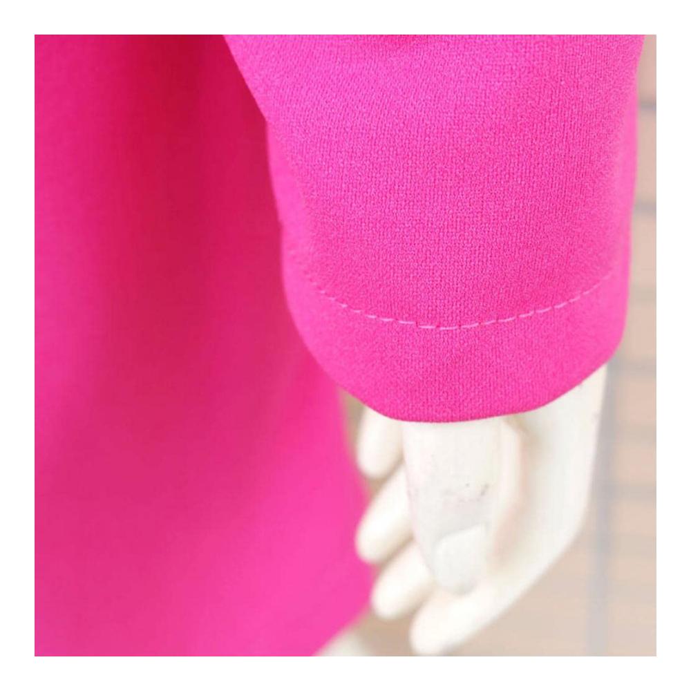 Einfarbiges A-Linien-Anzugkleid mit Puffärmeln und Geschnürtem Revers - Damen Blazerkleid fürs Büro