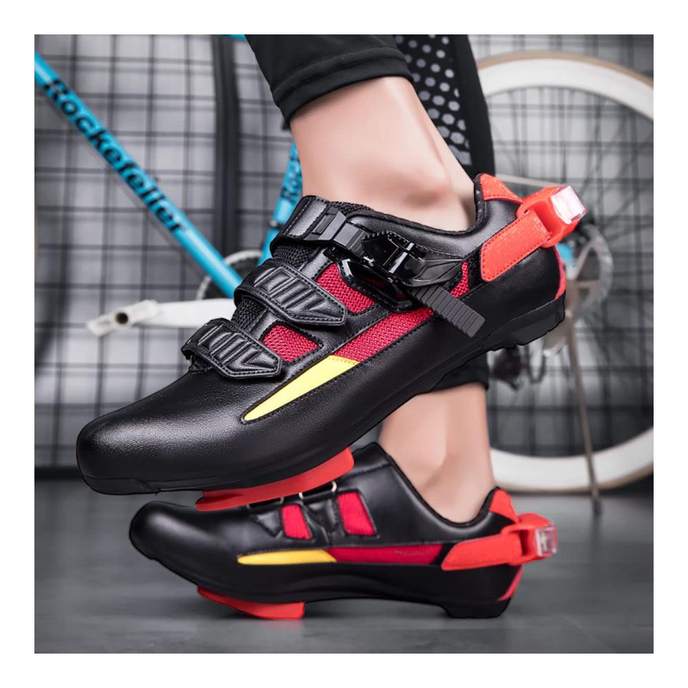 Rennrad-Sneaker mit Klettverschluss und SPD-Pedal - Herren Fahrradschuhe für Outdoor mit Nachtsicherheitslichtern
