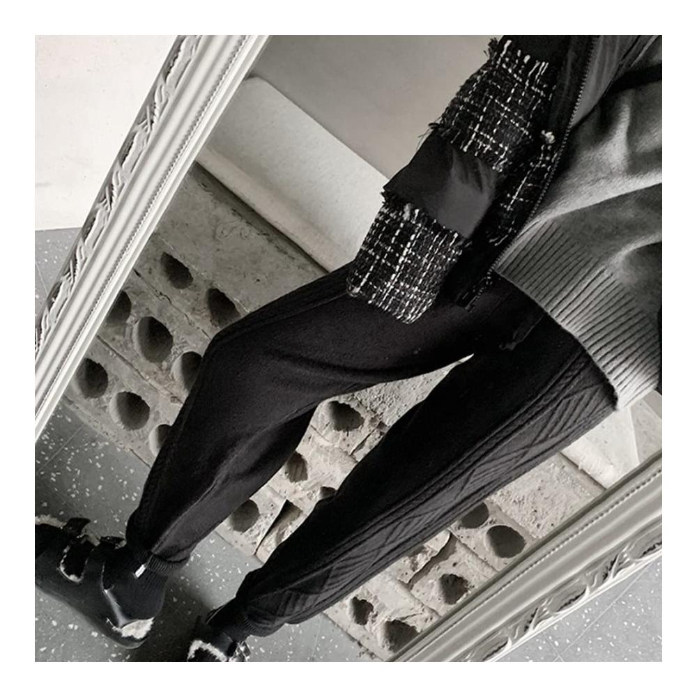 Damen Winterhose mit weitem Bein und Kordelzug - Verdickte Retro Pluderhose für kalte Tage Warme Pulloverhose mit geradem Bein für Outdoor-Aktivitäten Schlanker und eleganter Stil