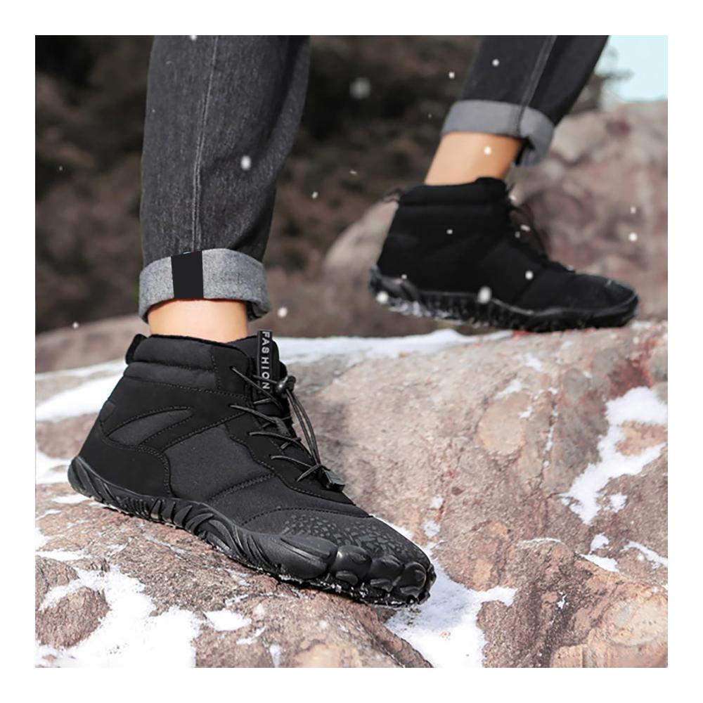 Winterfeste Barfußschuhe Wasserdichte Trekking- & Wanderschuhe für Damen und Herren – Schnell Trocknende Traillaufschuhe mit Zehenschutz Hohe Wärme und Rutschfeste Sohle