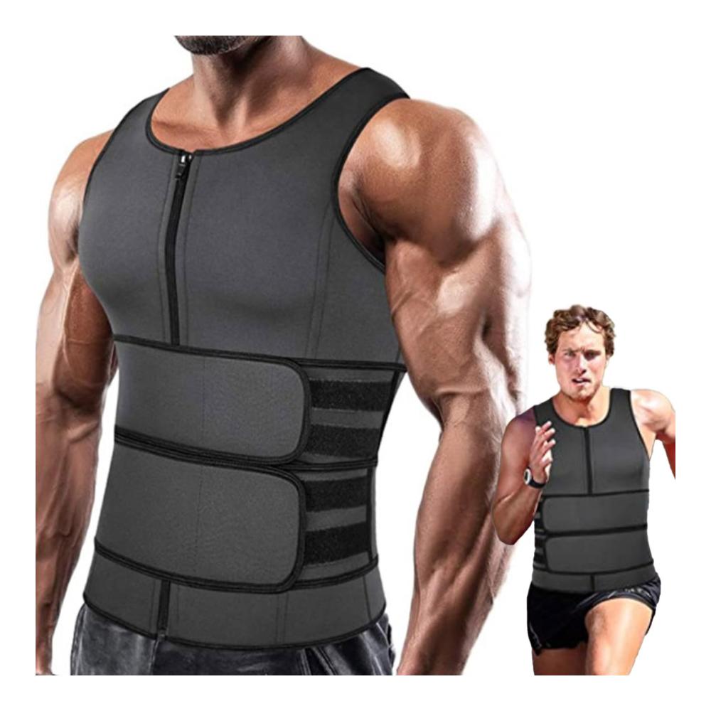 Herren Kompressionsweste Schlankheitsbody mit doppeltem Bund Sport Tanktop für bequeme Shapewear