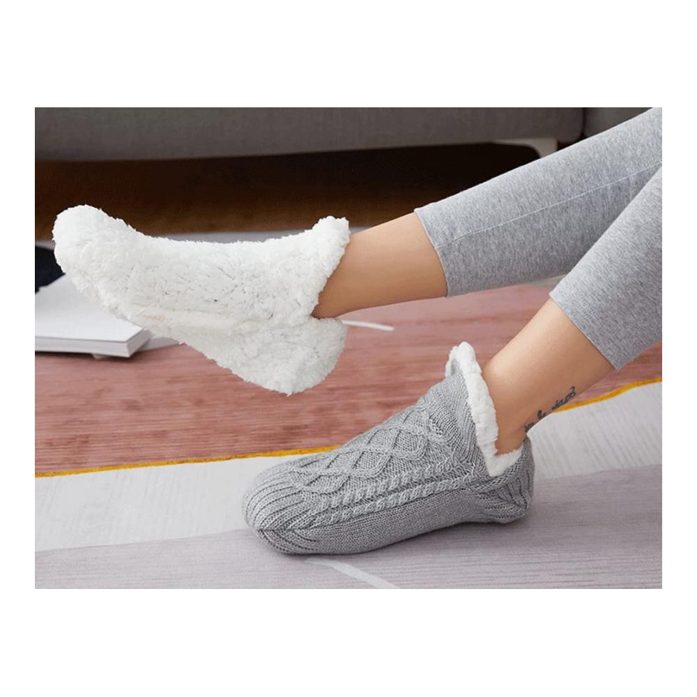 Flauschige Stopper-Socken mit Greifern für Damen – Rutschfeste Hausschuhe & Thermosocken für Zuhause