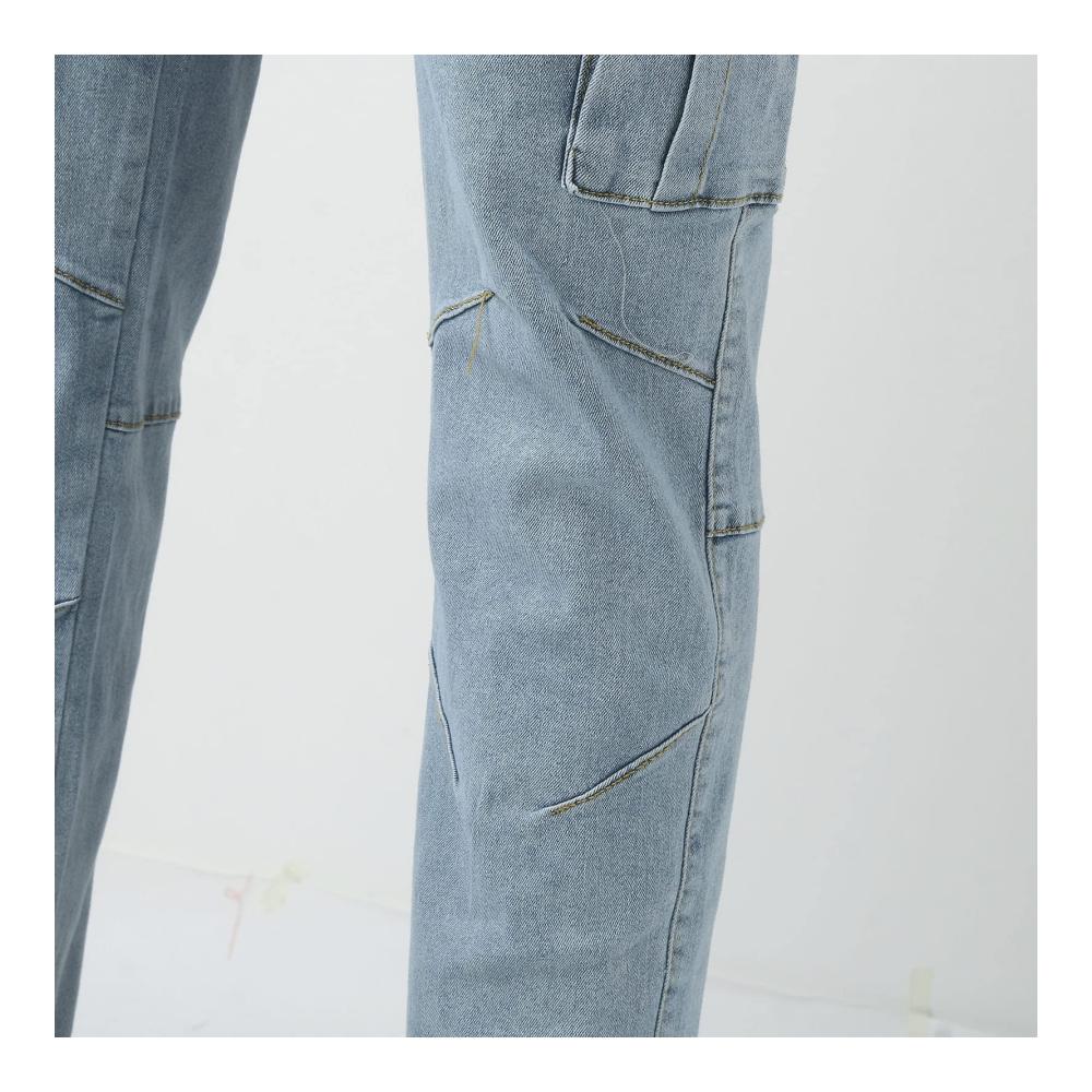 Herren Jeanshose in großen Größen - Stylische Straight Fit Outdoorhose mit Tasche Knöpfen und Slim Fit für bequeme Freizeit