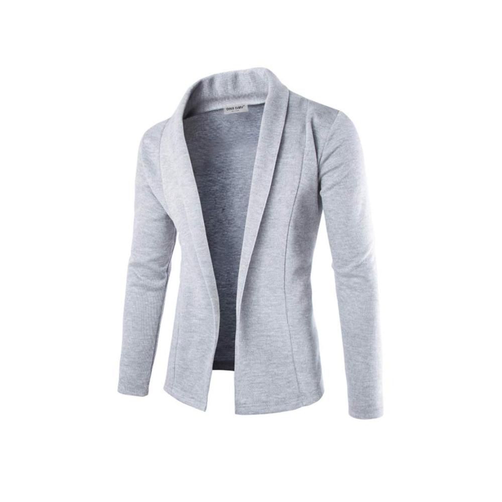 Herren Strickjacke Slim Fit - Winterjacke mit V-Ausschnitt Langarm Open Cardigan Stil - Basic Knit Mantel für Freizeit - Einfarbiges Sweatshirt für Männer