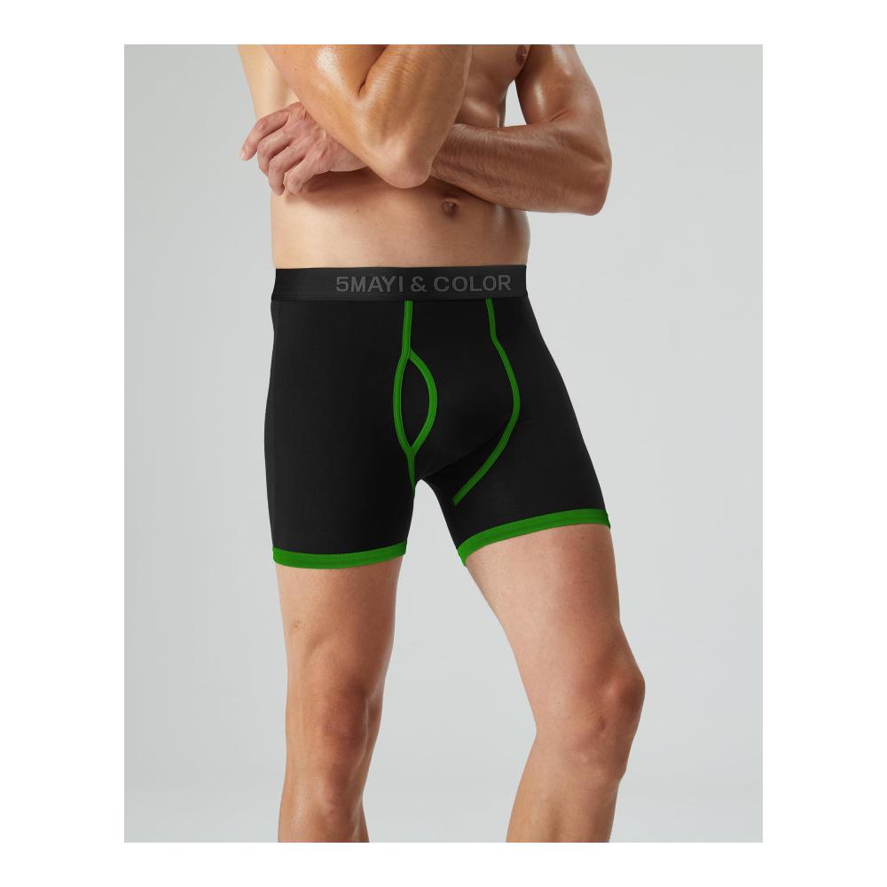Herren-Boxershorts aus Baumwolle und Elasthan | Atmungsaktive Unterwäsche mit Eingriff | Größen S-XXL