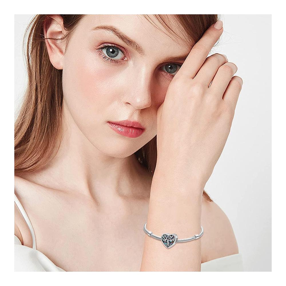 Lebensbaum Charm Anhänger aus 925 Sterling Silber für Pandora Armband - Damen Schmuck Geschenk