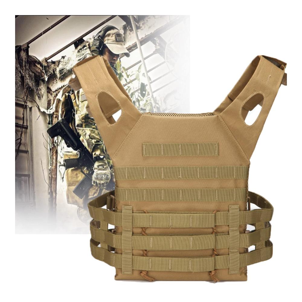 Taktische Molle Weste für Herren – Outdoor CS Feldweste für Airsoft Paintball und Wargame in Braun