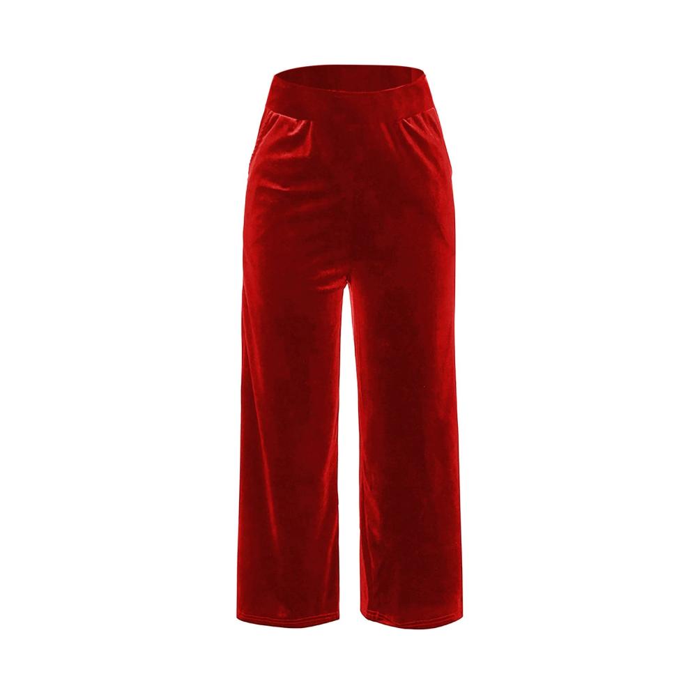High-Waist Samthose für Damen Lockere Leggings mit weitem Bein - Stilvolle abnutzungsfeste Hose mit hoher Taille für vielseitigen Einsatz