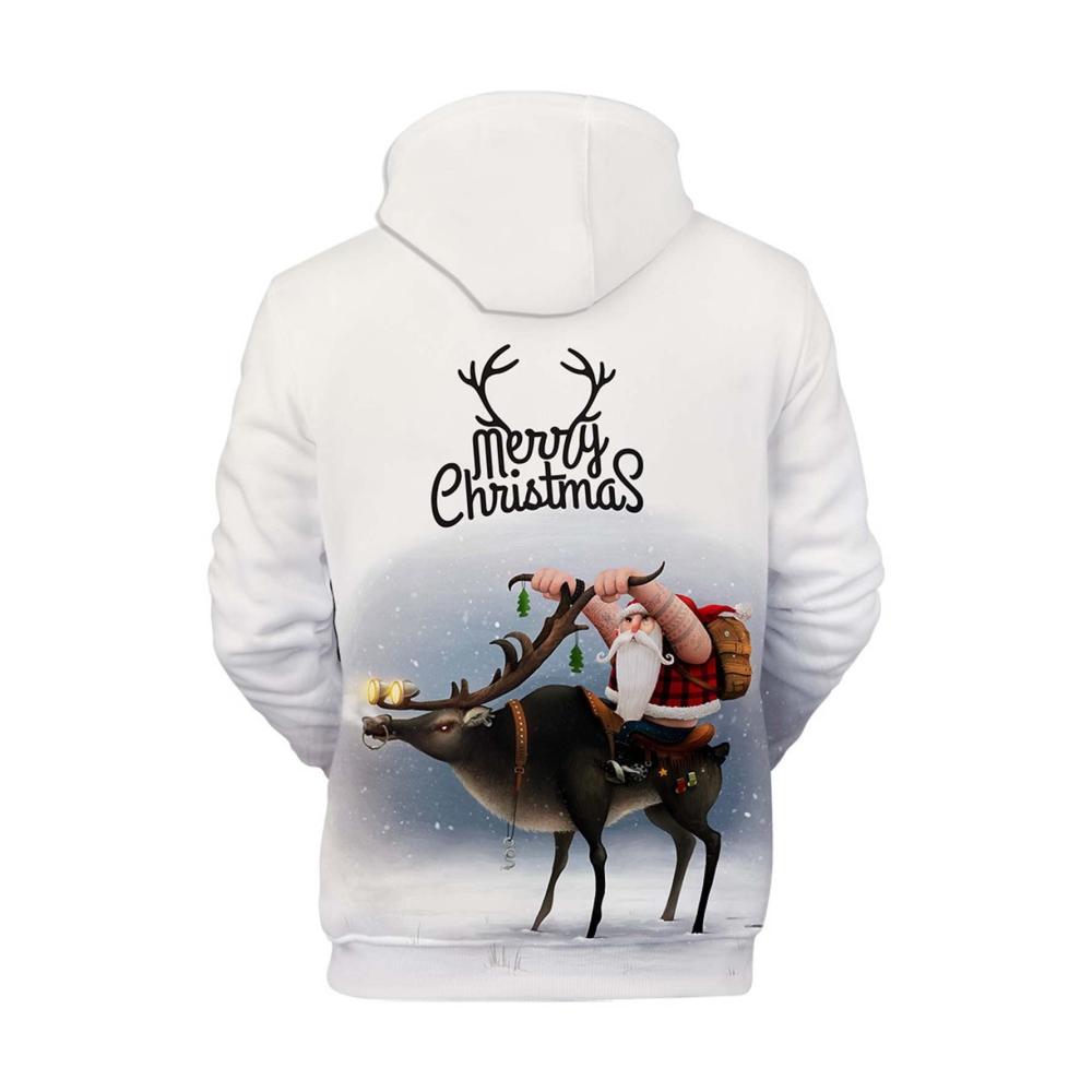 Weihnachts-Hoodie für Herren und Damen – Lustiger 3D-Druck Christmas Pullover mit Taschen – Festlicher Kapuzenpullover Unisex Sweatshirt – Weihnachtspullover Hoody für Herren