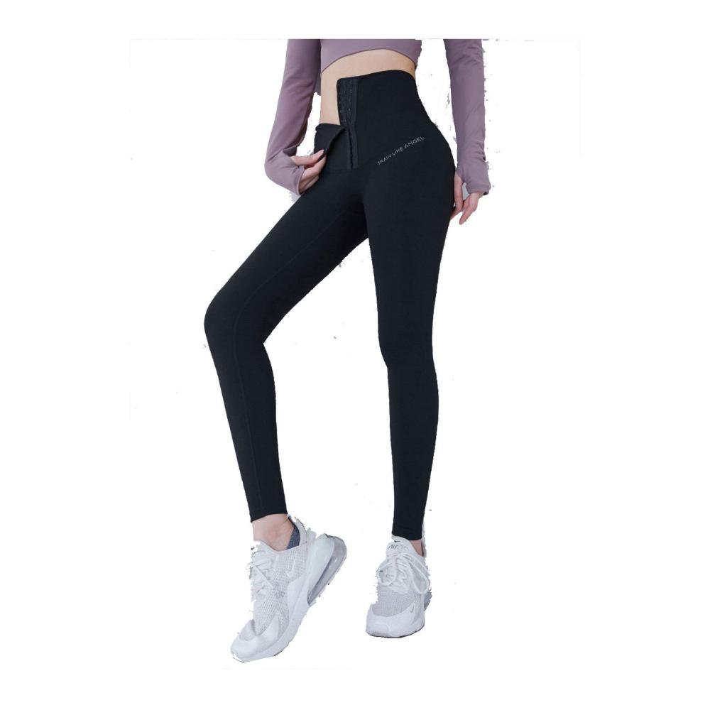 High Waist Sport Leggings für Frauen mit Push-Up-Effekt und Korsett-Slim-Design | Fitness Leggins für Damen in Schwarz-M - Perfekte Sportswear Tights für ein Highlight in Ihrem Workout