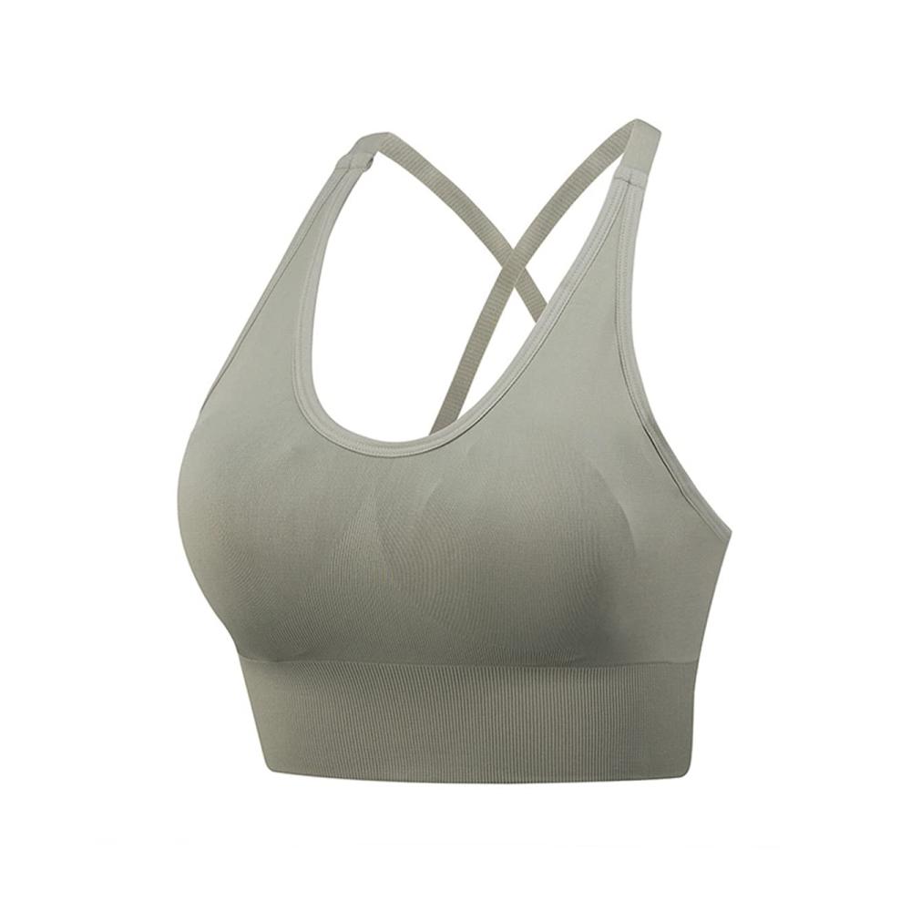 Damen Sport-BH ohne Bügel | Kreuz-Rücken Yoga Bustier mit Abnehmbaren Cups | Komfortables Wohlfühl Bra Top für aktive Frauen
