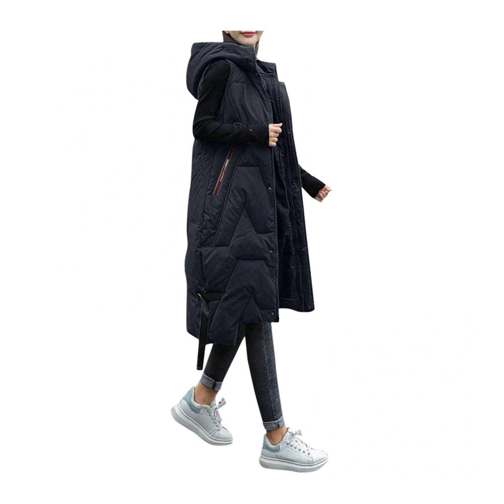 Rot Winterjacke Damen lang mit Daunenfüllung und Baumwollweste - Stilvoll warm und praktisch
