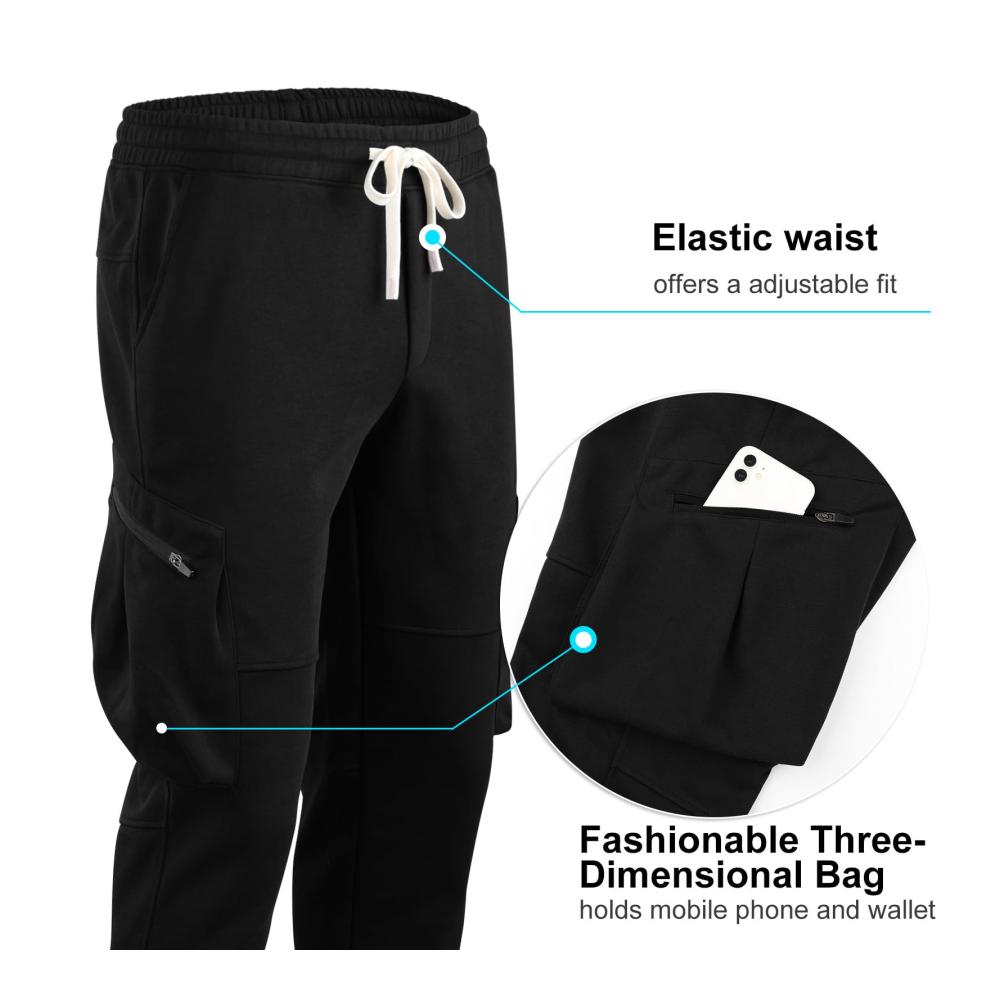 Herren Jogginghose aus warmer Baumwolle - Komfortable Trainingshose für Sport und Freizeit mit Taschen