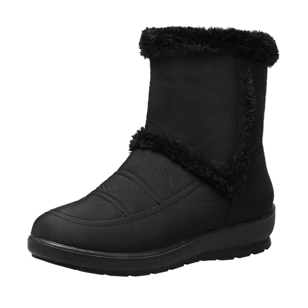 Winterstiefel Damen - Wasserdichte Tennisschuhe mit Reißverschluss und Warmfutter für Bequemen Winterkomfort