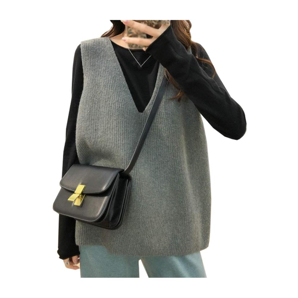Damen Strickjacke mit Ärmellosem Design für den Frühling und Herbst - V-Ausschnitt Cardigan Vest in modischem Outwear-Look