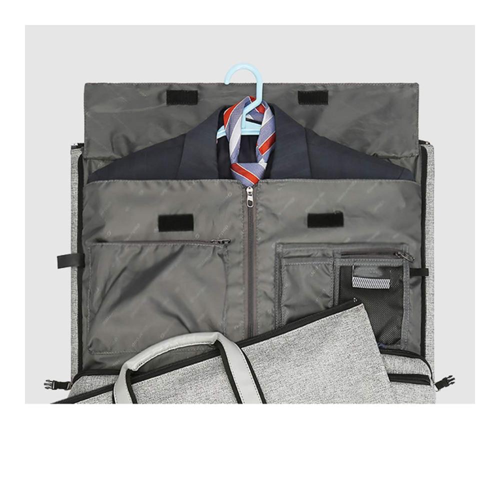 Herren Rucksackhandtaschen mit großer Kapazität in Grau – Ideale Reisebegleiter für Anzüge mit abnehmbarem Schultergurt