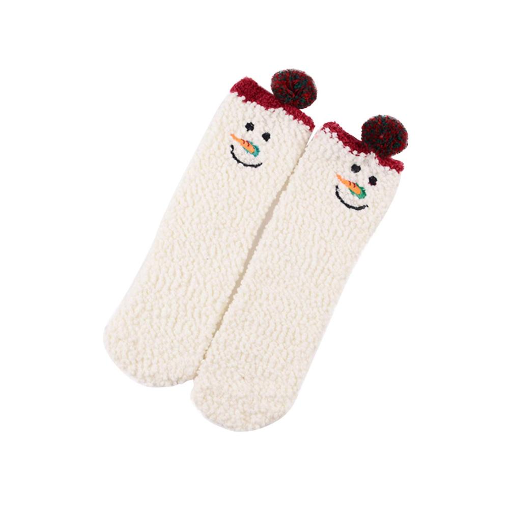 Damen Stoppersocken Set 3 Paar Kuschelsocken mit Weihnachtsmotiven - Weihnachtsmann Schneeflocke Weihnachtsbaum | Korallenvlies-Wintersocken für maximale Wärme und Gemütlichkeit